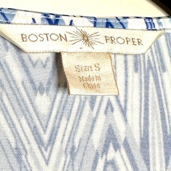 Boston Proper Floral Twisted Front Maxi Dress Blue White Size S - Picture 5 of 8